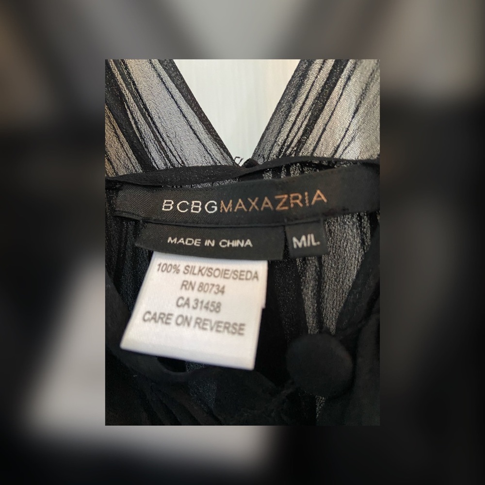 BCBG 100% silk black vest top size M/L